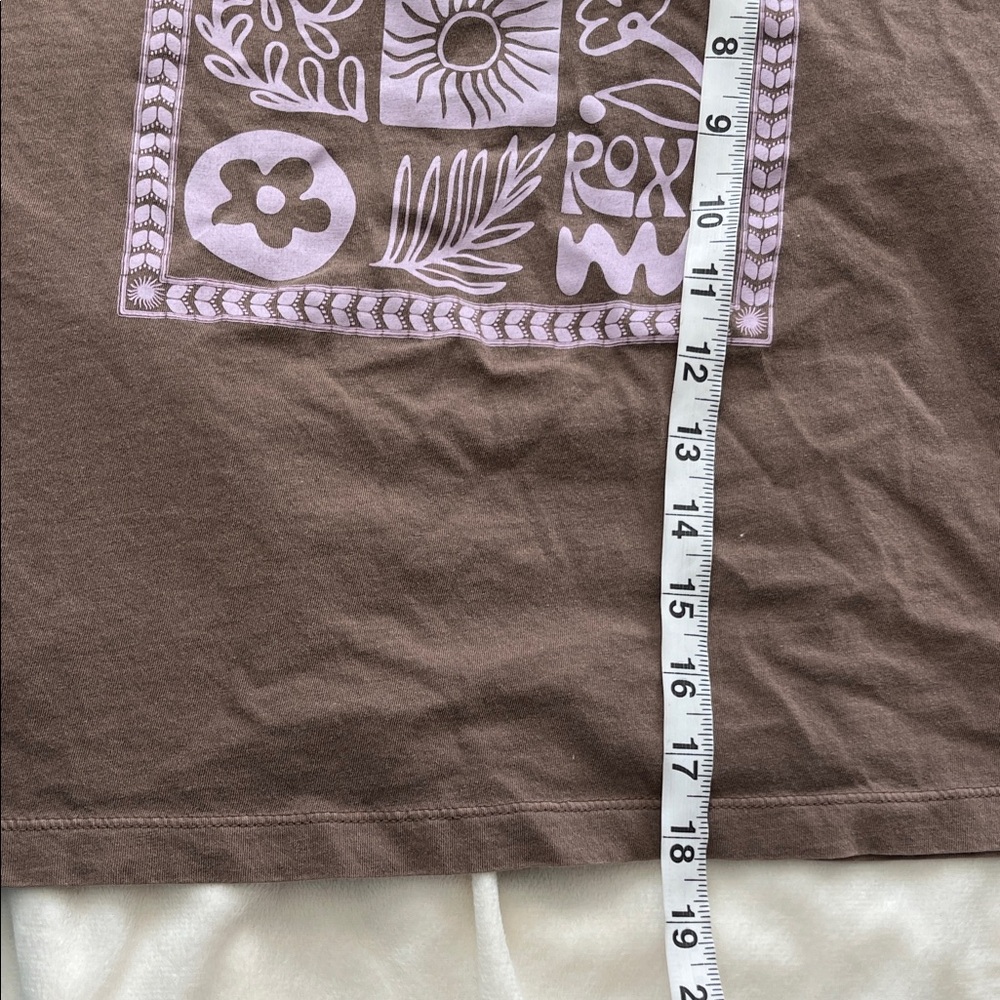 Roxy Chocolate Brown Crop Top with Pink Logo - Picture 7 of 9